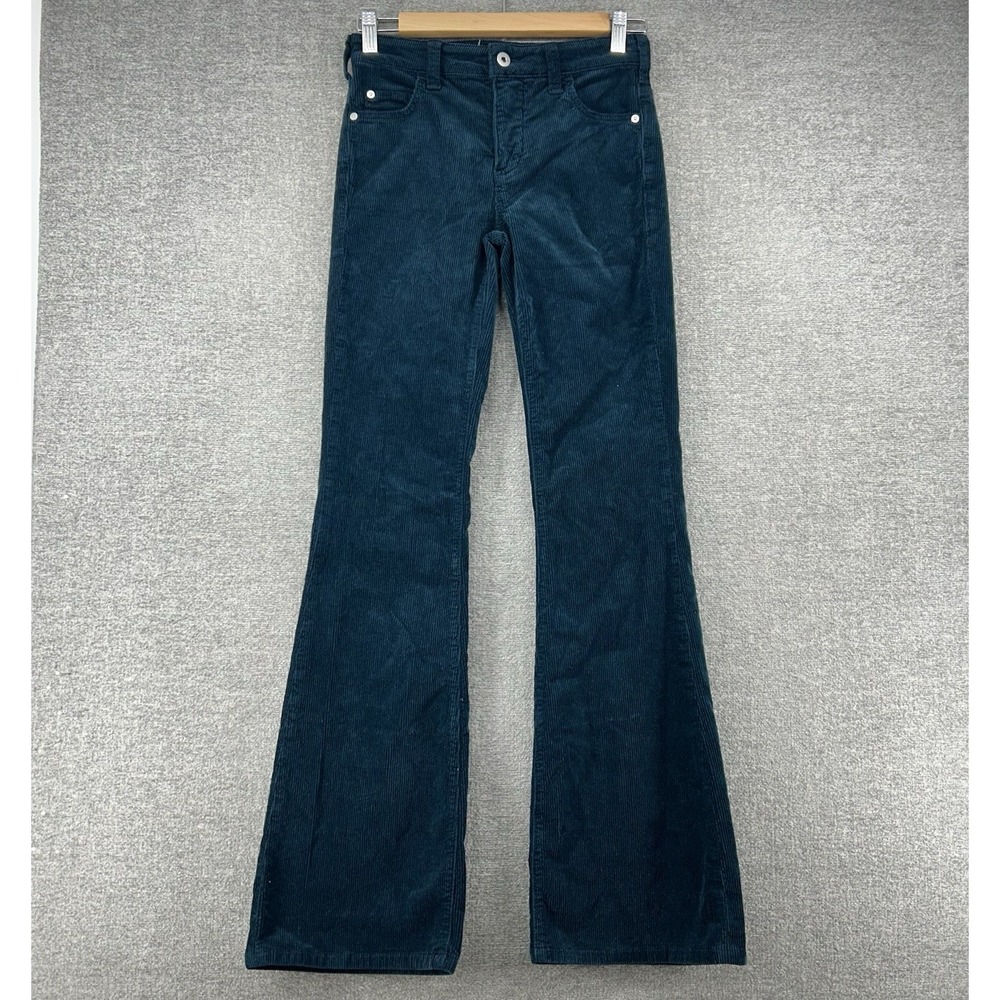 Pilcro and the Letterpress Deep Teal Corduroy Flare Pants